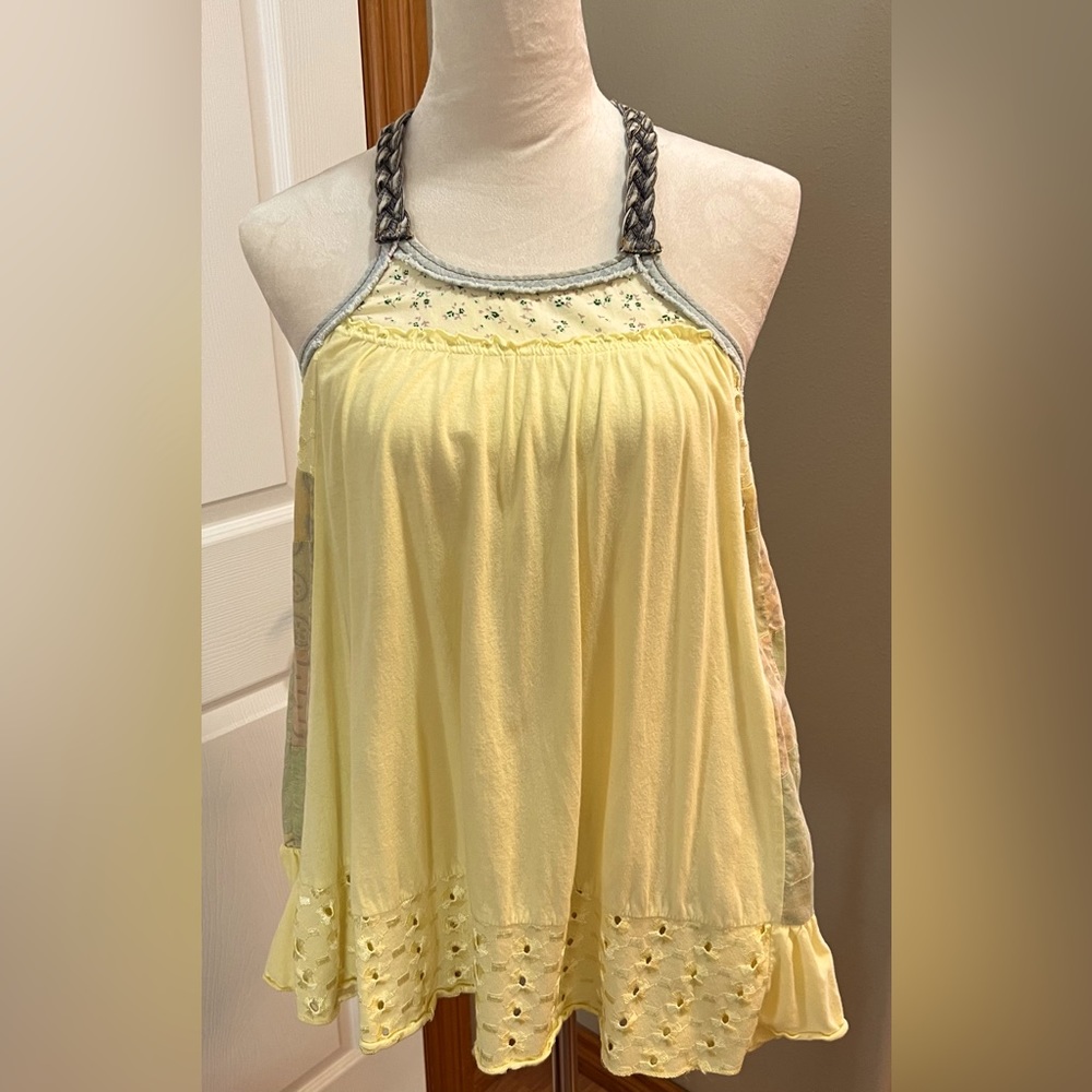 Free People Yellow Tunic Tank Top